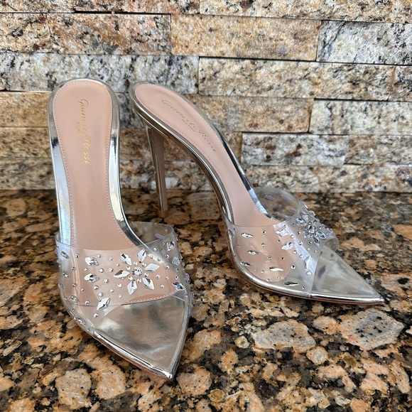 Gianvito Rossi Crystal Embellished Slide Sandal Heels - Picture 2 of 10